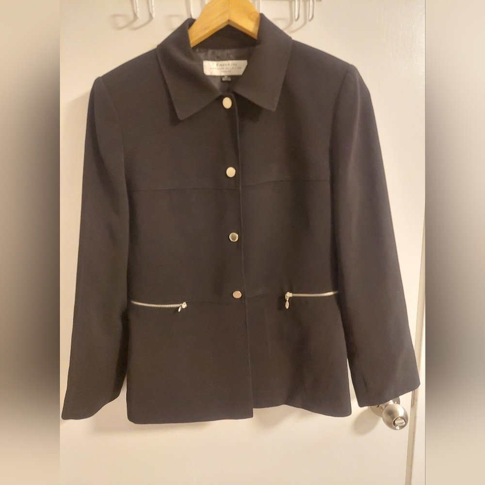 Tahari Black Blazer with Silver Accents - Picture 3 of 5